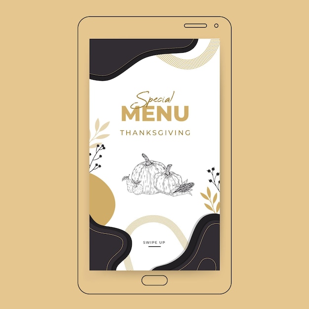 Free vector thanksgiving instagram story template