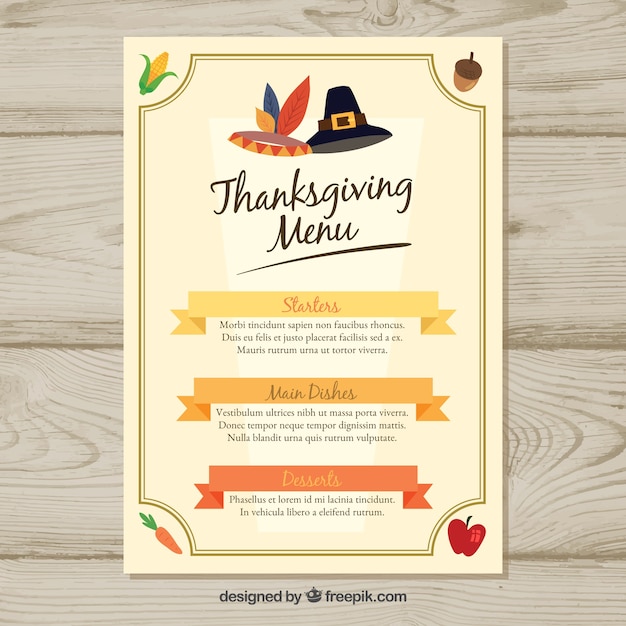 Thanksgiving retro menu