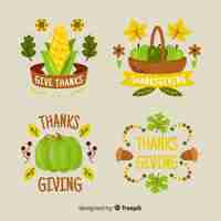 Free vector thanksgiving theme for label collection