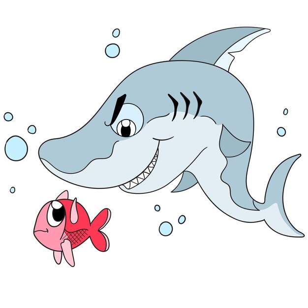 世界の海の日を祝う海でかわいいオレンジ色のニモ魚漫画 プレミアムベクター