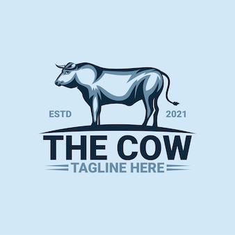Шаблон логотипа коровы премиум векторы