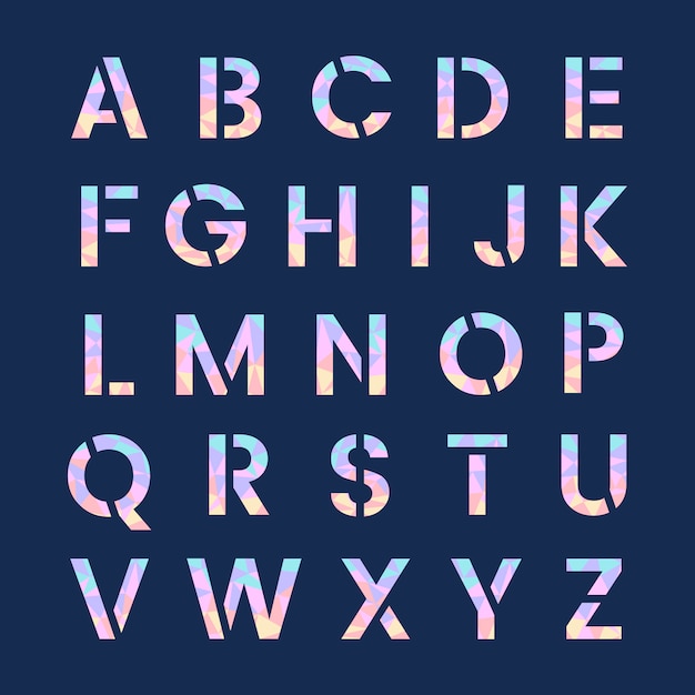 Бесплатное векторное изображение Вектор заглавных букв английского алфавита