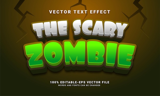 Эффект редактируемого текста страшного зомби, подходящий для темы хэллоуина