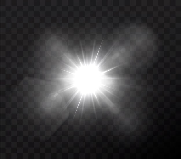 雲と太陽の光が透明に分離された図 無料のベクター