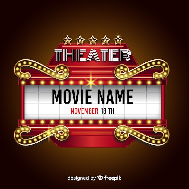 Free vector theater billboard sign