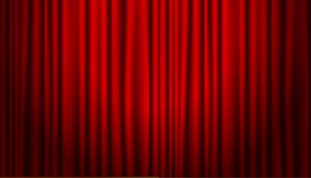 Theater cinema curtains with focus light vector illustration