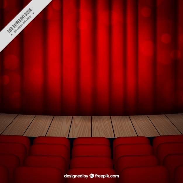 Free vector theater stage background with bokeh effect