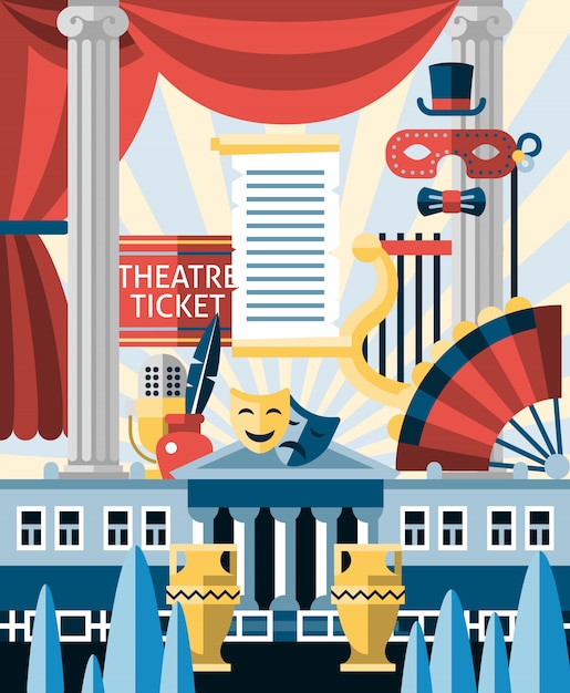 Theatre illustration concept