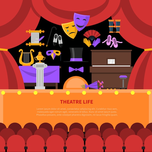 Theatre life concept background