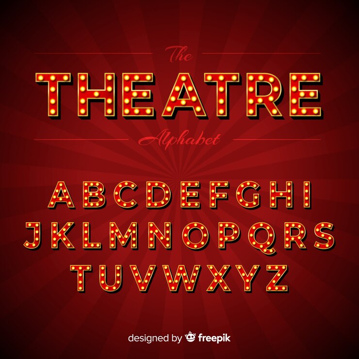 Free Vector theatre light bulb alphabet
