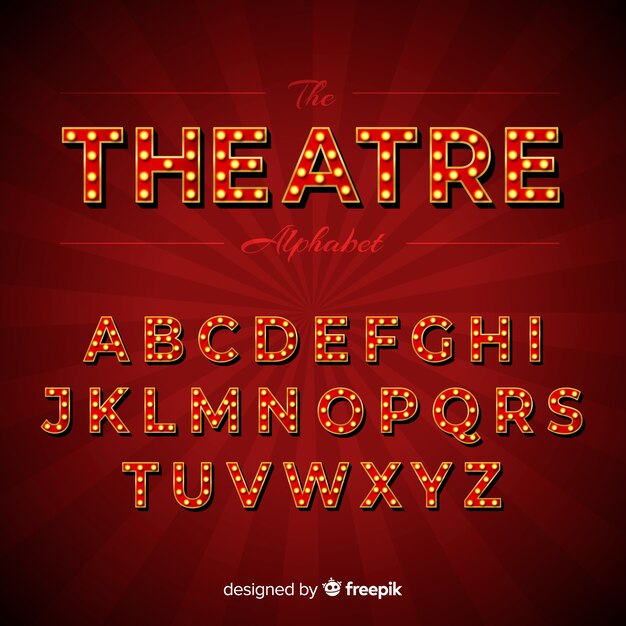 Theatre light bulb alphabet