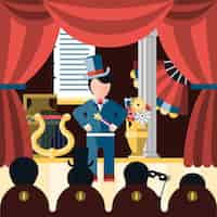 Free vector theatre play concept