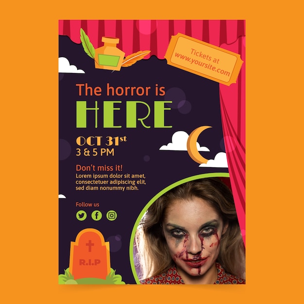 Theatre show vertical poster template