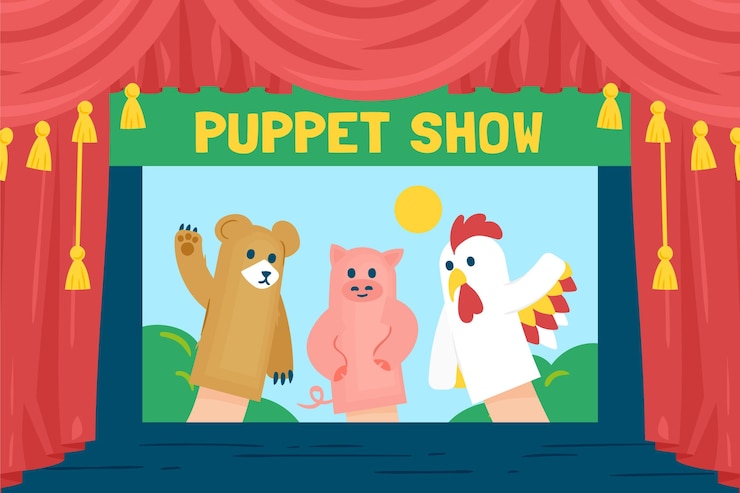 Free Vector theatrical puppet show background