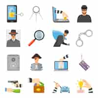 Free vector theft icons set