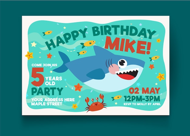 Free vector thematic birthday invitation template