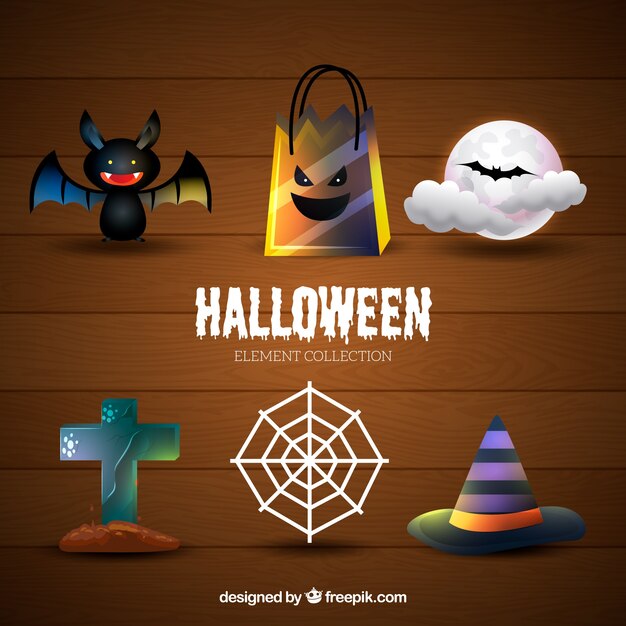 Thematic set of halloween things