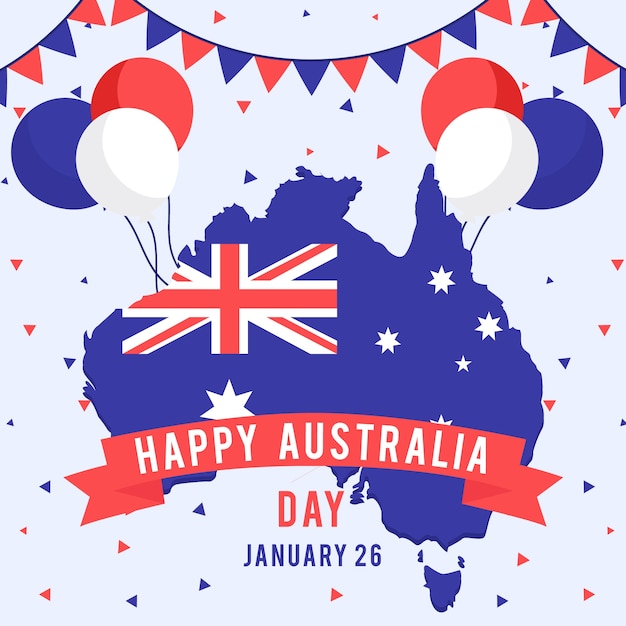 Бесплатное векторное изображение Тематическая тема для австралийского дня