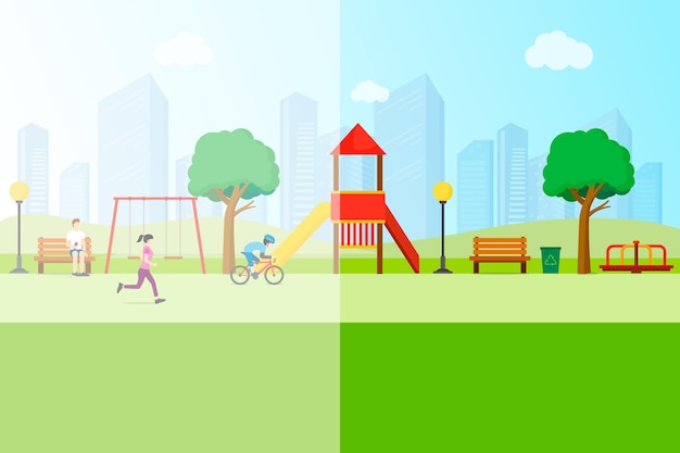 Then and now environmental effects in playgrounds