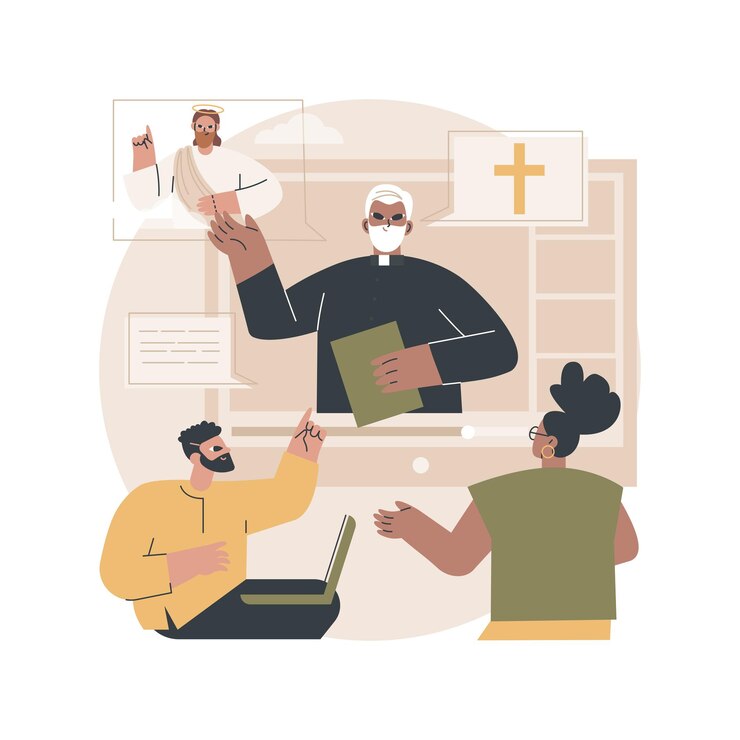 Free Vector theological lectures abstract illustration