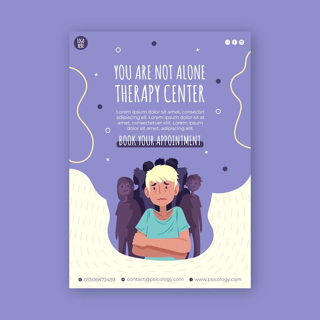 Free vector therapy center poster template