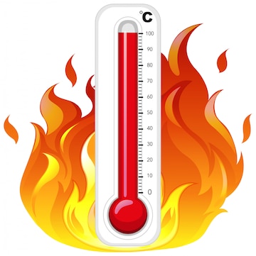 Free Vector | Thermometer on fire on white background