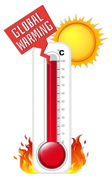 Бесплатное векторное изображение Термометр в летнюю погоду