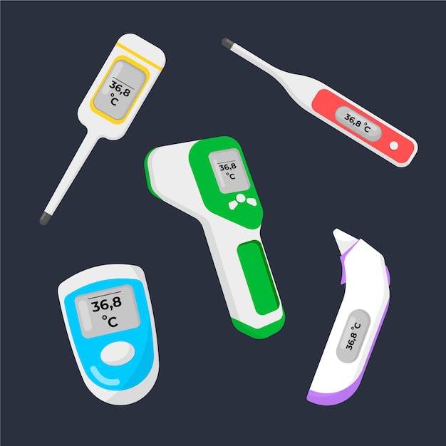 Free vector thermometer types collection