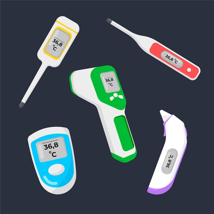Free Vector thermometer types collection