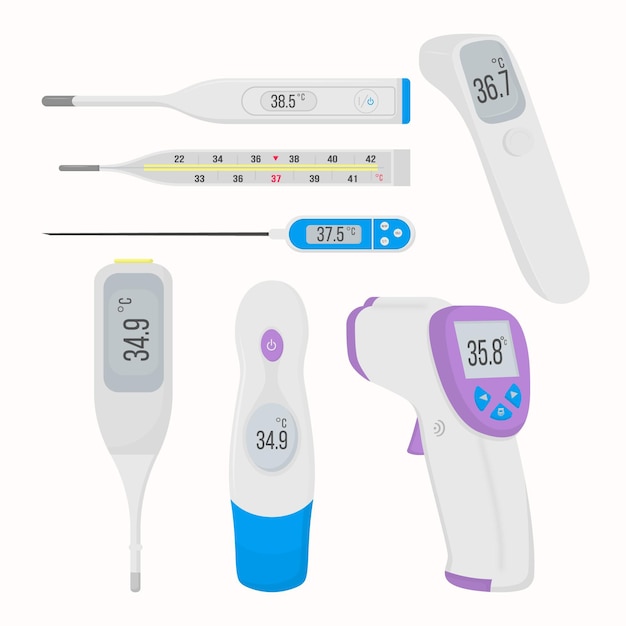 Free vector thermometer types set