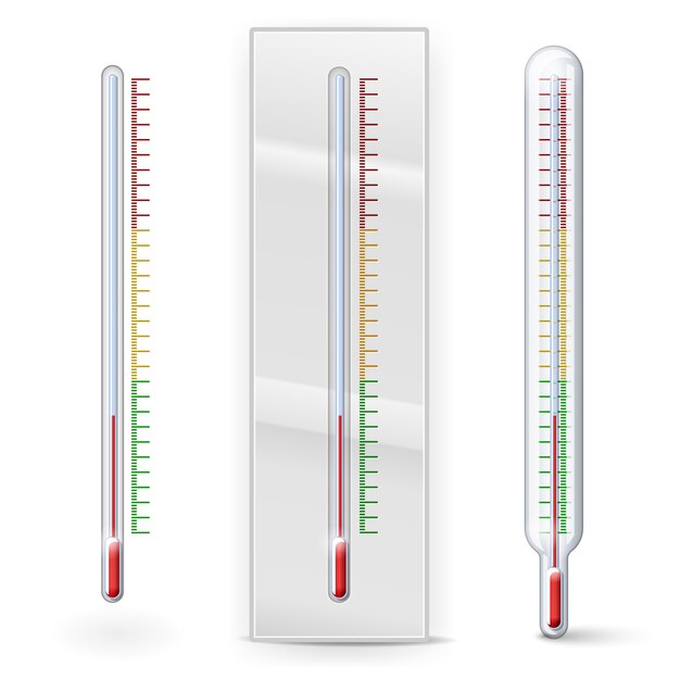 Thermometers with scale divisions isolated