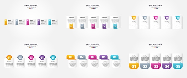 Vettore gratuito queste infografiche vettoriali sono ideali per la pubblicità in un volantino o in una rivista