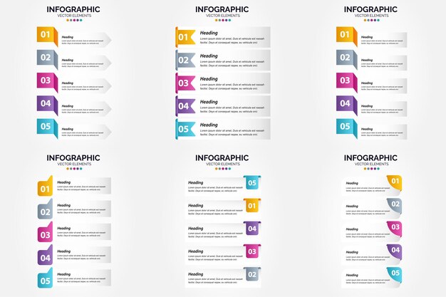 Vettore gratuito queste infografiche vettoriali sono ideali per la pubblicità in un volantino o in una rivista