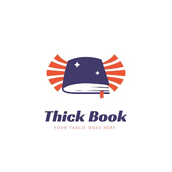 シンプルな厚い本のロゴアイコン