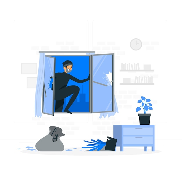 Free vector thief concept illustration