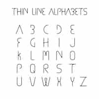 Free vector thin line alphabet design