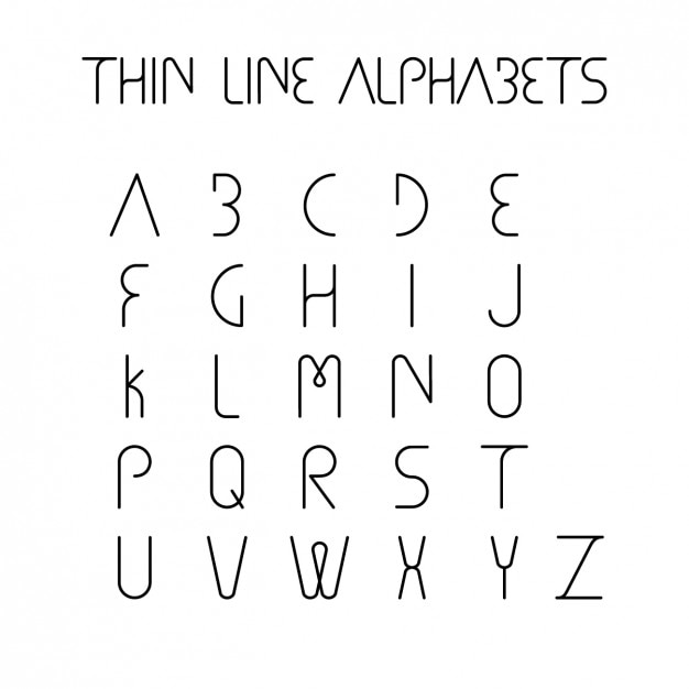 Thin line alphabet design