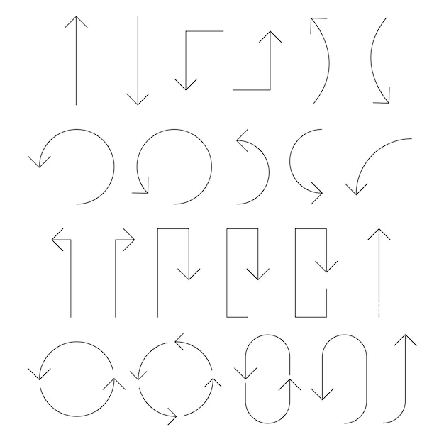 Free vector thin line arrows