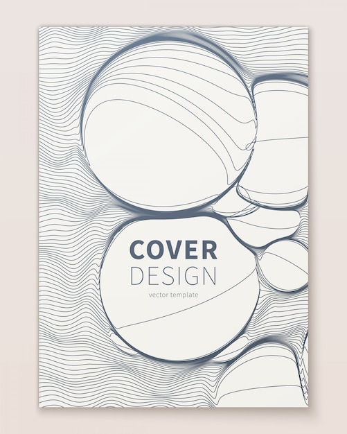 Thin lines and bubble abstract cover template