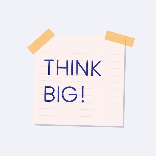 Think big sticky note illustration