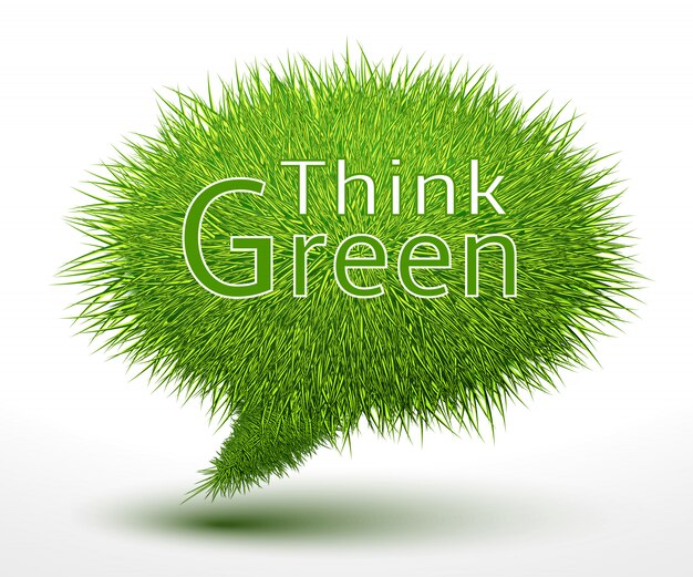 Think green concept on grass