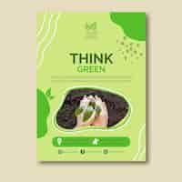 Free vector think green concept poster design