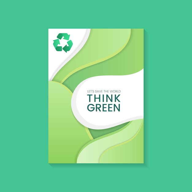 Think green environmental conservation poster vector