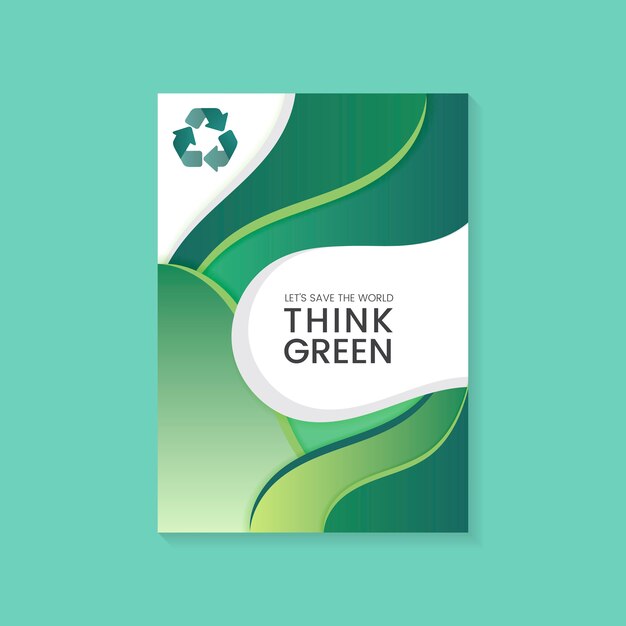 Think green environmental conservation poster vector