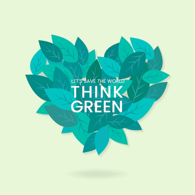 Бесплатное векторное изображение Думайте зеленый вектор сохранения окружающей среды