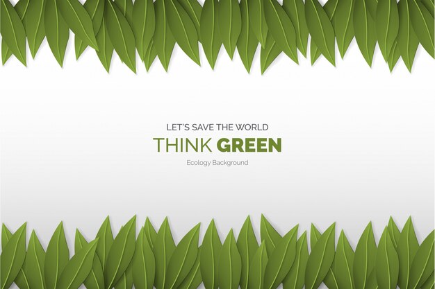 Think Green Modern Background with Leaves