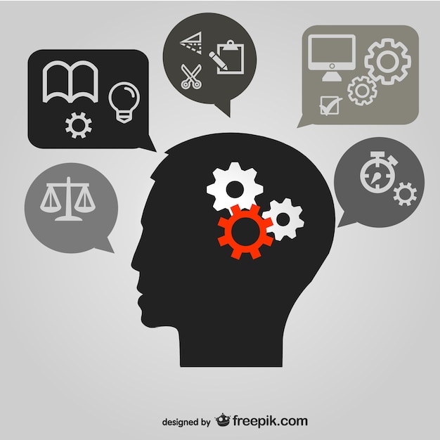 Free vector thinking brain image