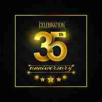 Free vector thirty five anniversary with golden numbers