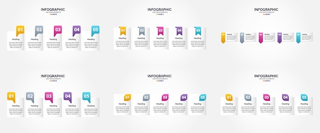 이 벡터 일러스트레이션 세트는 광고 브로셔 전단지를 위한 효과적인 비즈니스 인포그래픽을 만드는 데 적합합니다.