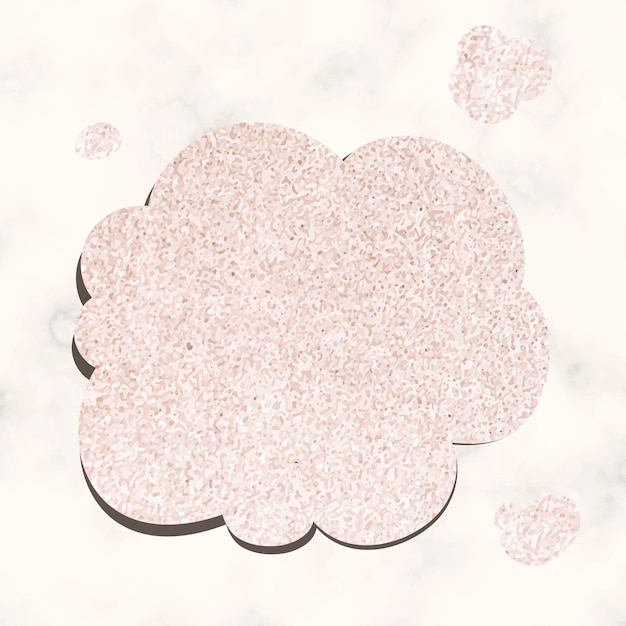 Thought bubble vector in glitter pink texture style